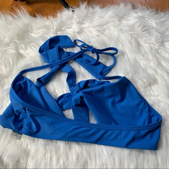Aerie Blue Wrap Bikini Top Large NWT - Picture 6 of 7